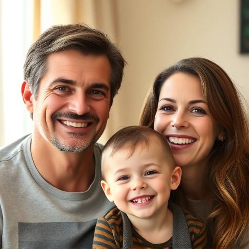 A family smiling, representing the Standard Portrait Photography Package.