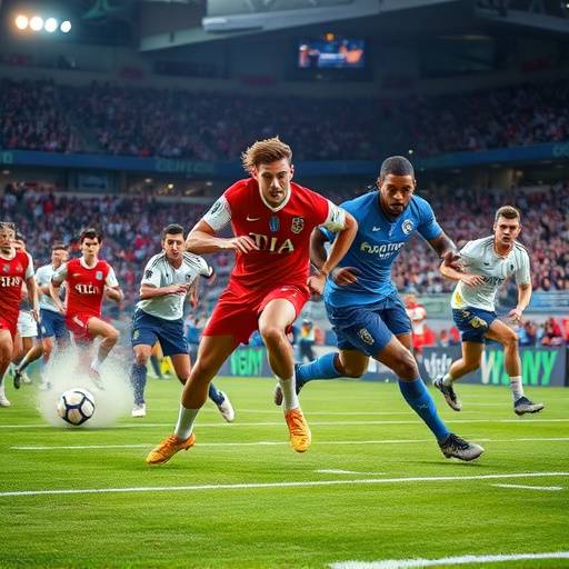 A photograph capturing the energy of a sports event with athletes in action.