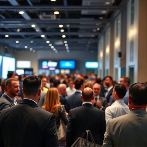 Attendees networking at a corporate conference