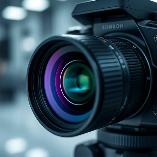 Illustration of a camera lens focusing on a product, symbolizing Commercial Photography